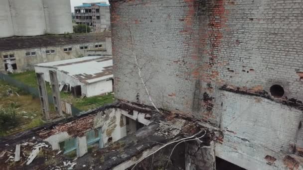 Usine Abandonnée Vue Aérienne Ancien Bâtiment Industriel Abandonné — Video