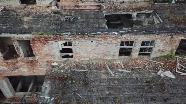 Impianto Chimico Abbandonato Vecchio Edificio Industriale Demolizione Vista Aerea — Video Stock