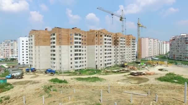 Ein Großes Gebiet Für Den Bau Moderner Hochhäuser Neuen Teil — Stockvideo