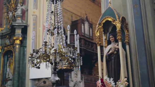 Interiör Ärkekatedralen Basilikan Antagandet Jungfru Maria Latin Katedralen — Stockvideo