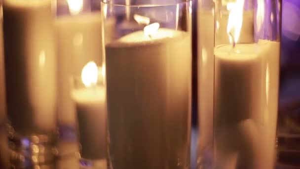 Luces Velas Una Recepción Eventos — Vídeos de Stock