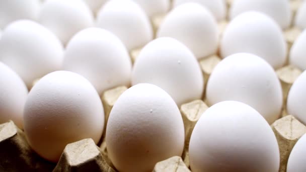 Яйца Картонной Коробке Куриной Фермы — стоковое видео