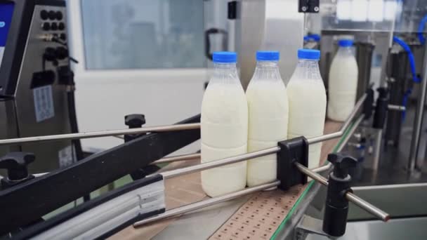 Plastic Fles Transportband Kunststof Flessen Vervoerd Transportband Geautomatiseerde Productielijn — Stockvideo