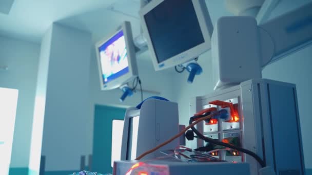 现代手术室 带外科设备的手术室视图 — 图库视频影像