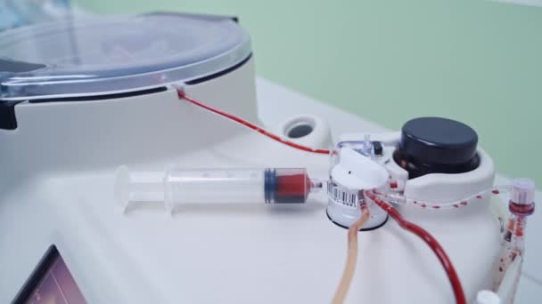 Verfahren Der Injektion Von Stammzellen Wissenschaftler Mit Ausrüstung Und Wissenschaftlichen — Stockvideo