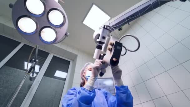 Correcção Visão Laser Cirurgião Que Realiza Correção Visão Ocular Laser — Vídeo de Stock