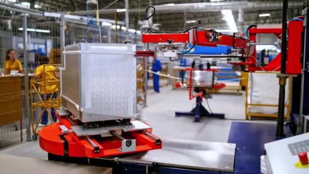 Fábrica Industrial Para Montaje Proceso Fabricación Industria Pesada Con Maquinaria — Vídeos de Stock