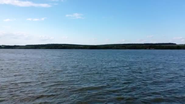 Beau Paysage Naturel Rivière Vue Aérienne Par Drone Une Longue — Video