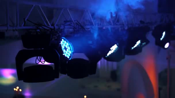 Equipamento Iluminação Led Led Para Palco Dispositivo Iluminação Profissional Colorido — Vídeo de Stock