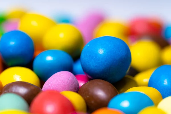 色彩艳丽的糖果近景背景 圆形明亮的糖果 — 图库照片