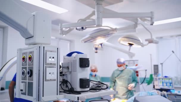 Dispositivi Medici Chirurgia Interno Della Sala Operatoria Nella Moderna Clinica — Video Stock