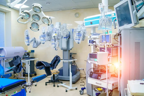 Sala Cirugía Hospital Con Equipo Tecnología Robótica Cirujano Brazo Máquina — Foto de Stock