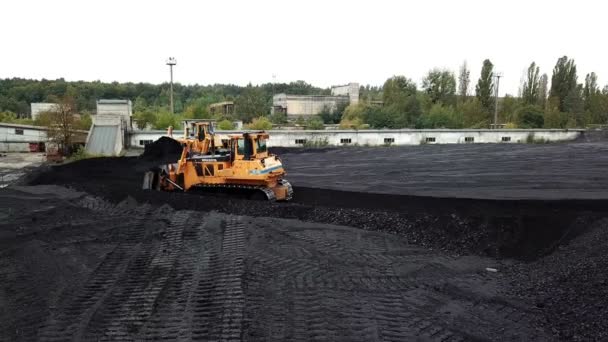 Těžba Uhlí Otevřené Jámě Průmysl Fosilních Paliv Environmentální Problém Letecký — Stock video