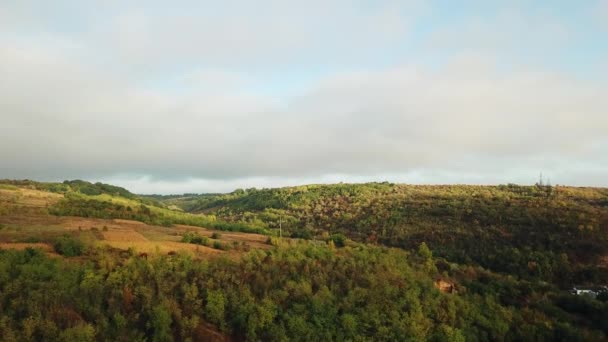 Bela Paisagem Lugar Rural Com Prados Campos Castanhos Panorama Ambiente — Vídeo de Stock
