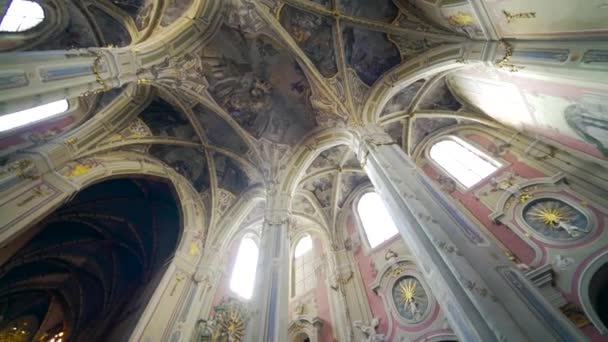 Magnífico Techo Cúpula Catedral Asunción Santísima Virgen María Interior Interior — Vídeo de stock