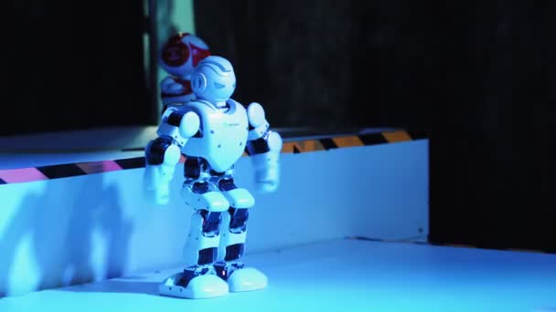 Slimme Robot Robots Dansen Show Humanoïde Wetenschapsfestival — Stockvideo