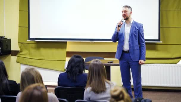 Nsanları Semineri Konferansı Toplantı Ofisi Eğitim Konsepti — Stok video