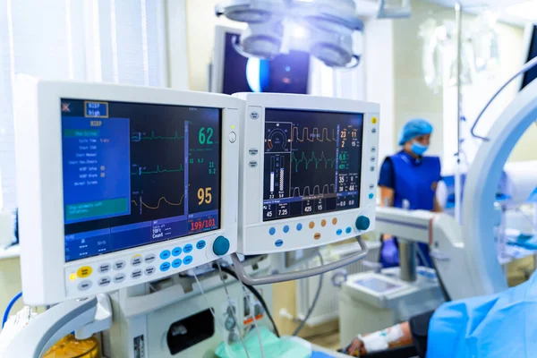 Два Экрана Операционной Медицинское Оборудование Дизайн Интерьера Больницы Интерьер Операционной — стоковое фото