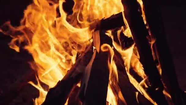 Burning Wood Fuego Ardiente Una Chimenea Casera Movimiento Lento — Vídeos de Stock