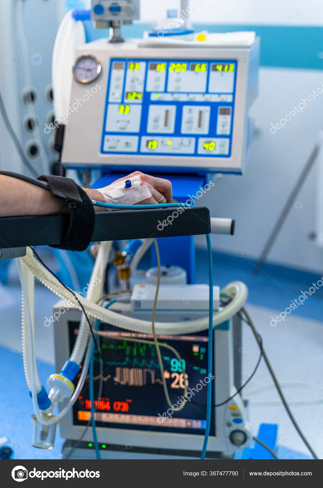 Pulse Oximeter Finger Patient Surgery Operation Male Patient Lying