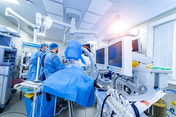 Ameliyathanede Modern Ekipman Var Nöroşirürji Için Tıbbi Aletler Geçmişi Ameliyathane — Stok fotoğraf