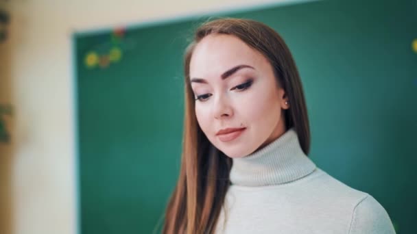 Učitelská Nebo Studentská Složka Zpátky Školy Koncept Vzdělávání — Stock video