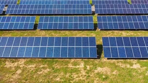 Solar Panels Power Station Source Ecological Renewable Energy — Stock Video