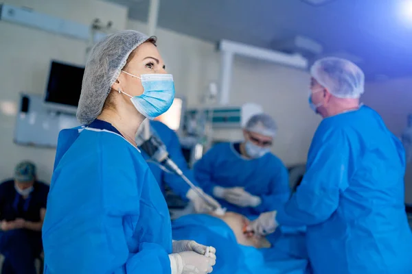 Robotassisterad Minimalt Invasiv Kirurgi Med Kirurgisk Robot Robotkirurgiskt System Sjukhus — Stockfoto
