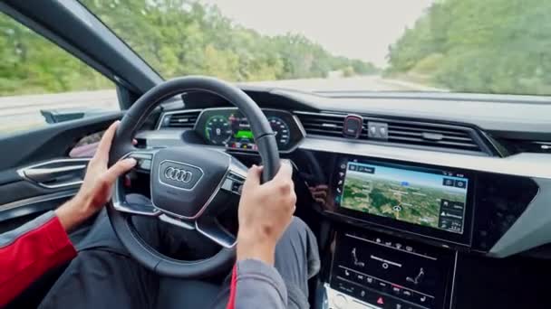 Vinnitsa Ukraine September 2019 Audi Tron Sportback Concept Elektro Suv — Stockvideo