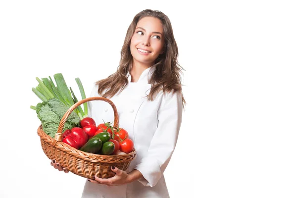 Jovem chef mulher . — Fotografia de Stock