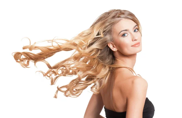 Bionda bellezza con capelli incredibili . — Foto Stock