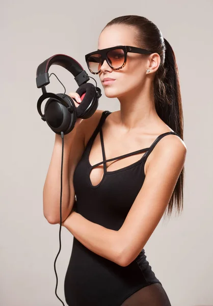 The sexy DJ girl. — Stock Photo, Image