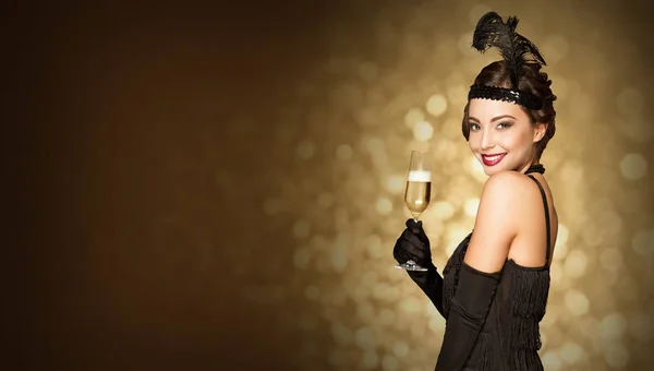 20s style festive  beauty. — Stock Photo, Image