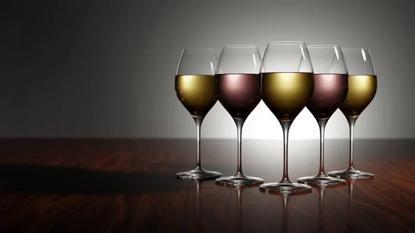 Wein in eleganten Gläsern. — Stockfoto