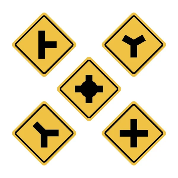 Встановити концепцію символу дорожнього знака з плоским графічним дизайном — стоковий вектор
