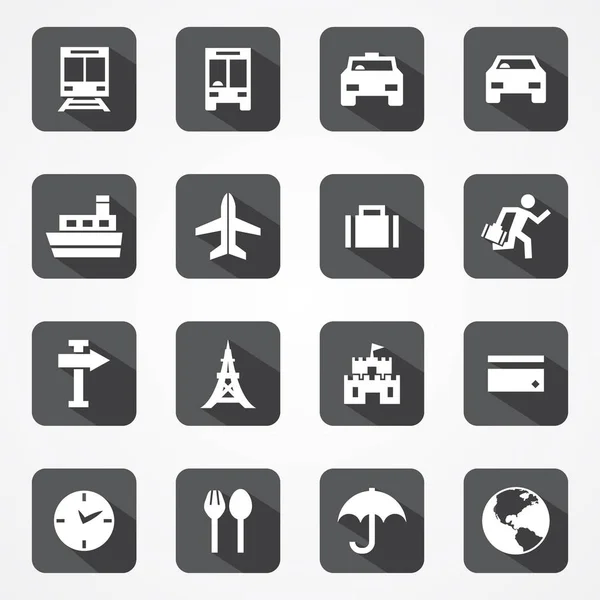 Set transportation and travel app icon — Stock Vector