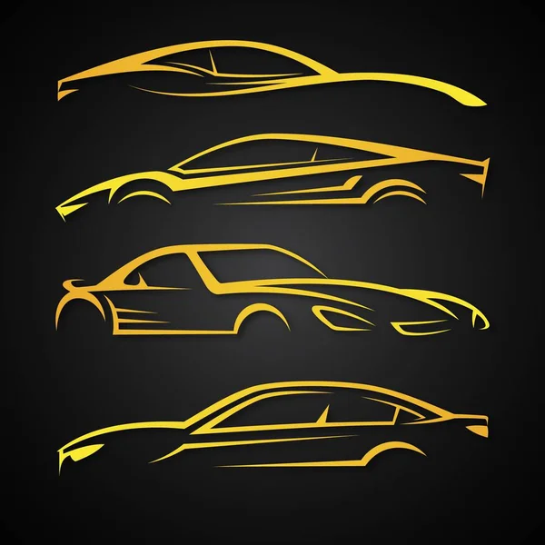Kreatives Set-Vektorbild für das Geschäft mit modernen Auto-Emblemen — Stockvektor