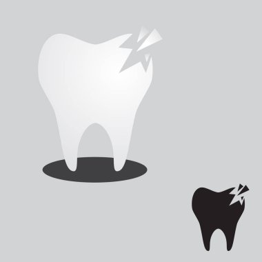 Diş bakımı için kırık diş düzlüğü simgesi