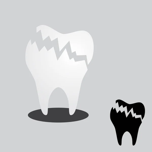 Krakket tand flad ikon til tandpleje – Stock-vektor