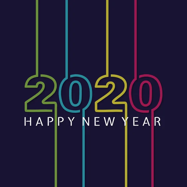 Happy 2020 new year insta colour banner — Stock Vector