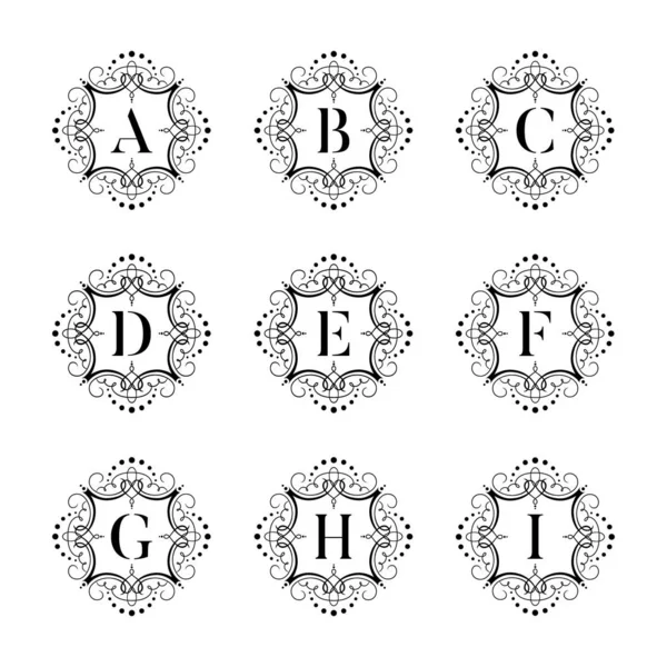 Set alfabet vektor mewah di latar belakang putih - Stok Vektor