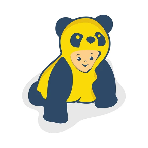 Niedliches Baby mit Kleidung Panda — Stockvektor