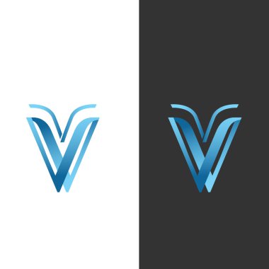 Yaratıcı harf V modern alfabe sembolü vektörü. Element tasarımı için V teknolojisi tasarımı. Vektör illüstrasyon EPS.8 EPS.10
