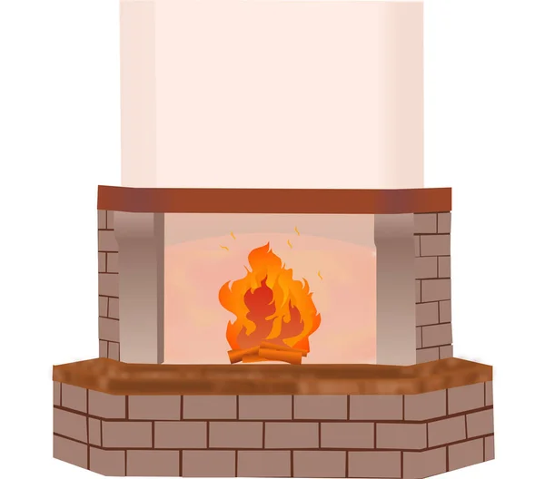 Chimenea con fuego — Archivo Imágenes Vectoriales