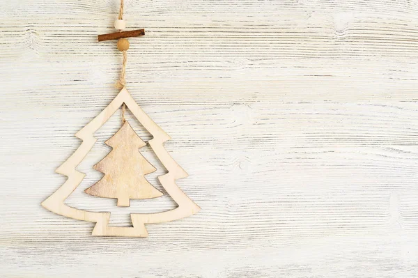 Yeni yıl konseptinden Noel tr şeklinde ahşap oyuncaklar