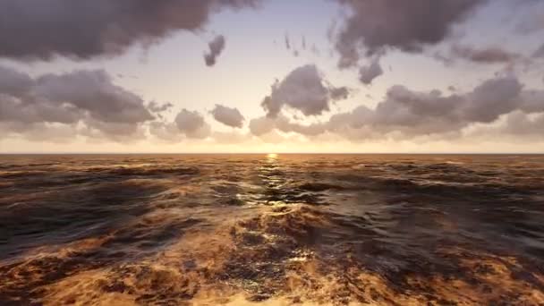 Oceanen solnedgång bakgrund — Stockvideo