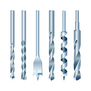 Matkaplar, ahşap, metal ve duvar için kümesi