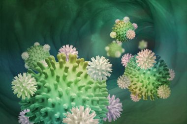 Viral grip hücreleri vücut - yüksek kaliteli 3d görüntü saldırı