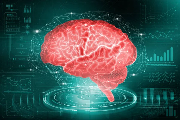 Cérebro Humano Estudo Das Possibilidades Cérebro Desenvolvimento Inteligência Artificial Análise — Fotografia de Stock