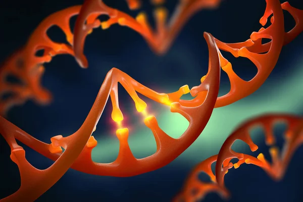 Molekuly Dna Genetické Modifikace Studium Struktury Lidského Genomu Obrázek Biotechnologie — Stock fotografie